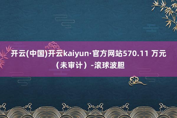 开云(中国)开云kaiyun·官方网站570.11 万元（未审计）-滚球波胆