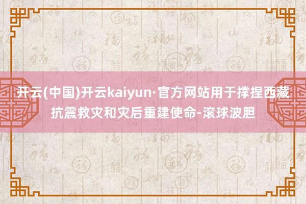 开云(中国)开云kaiyun·官方网站用于撑捏西藏抗震救灾和灾后重建使命-滚球波胆