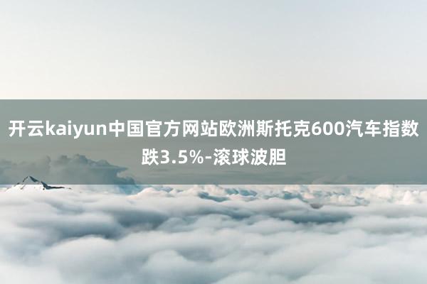 开云kaiyun中国官方网站欧洲斯托克600汽车指数跌3.5%-滚球波胆